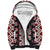 Red Aotearoa Tukutuku and Poutama Motif Sherpa Hoodie