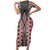 Red Aotearoa Tukutuku and Poutama Motif Short Sleeve Bodycon Dress