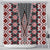 Red Aotearoa Tukutuku and Poutama Motif Shower Curtain