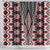 Red Aotearoa Tukutuku and Poutama Motif Shower Curtain