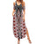 Red Aotearoa Tukutuku and Poutama Motif Summer Maxi Dress