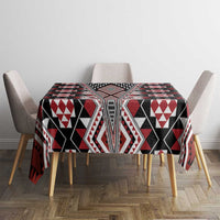 Red Aotearoa Tukutuku and Poutama Motif Tablecloth LT03 - Polynesian Pride