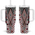 Red Aotearoa Tukutuku and Poutama Motif Tumbler With Handle