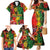 Hawaiian Reggae Family Matching Mermaid Dress and Hawaiian Shirt Tropical Plants and Tribal Kakau Tattoo-One Love Jawaiian