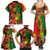 Hawaiian Reggae Family Matching Summer Maxi Dress and Hawaiian Shirt Tropical Plants and Tribal Kakau Tattoo-One Love Jawaiian