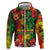 Hawaiian Reggae Hoodie Tropical Plants and Tribal Kakau Tattoo-One Love Jawaiian