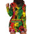 Hawaiian Reggae Hoodie Dress Tropical Plants and Tribal Kakau Tattoo-One Love Jawaiian