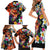 Hawaiian Lei Day Family Matching Short Sleeve Bodycon Dress and Hawaiian Shirt Colorful Plumeria and Volcanic Turtle with Abstract Lava Texture