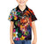 Hawaiian Lei Day Family Matching Short Sleeve Bodycon Dress and Hawaiian Shirt Colorful Plumeria and Volcanic Turtle with Abstract Lava Texture