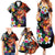 Hawaiian Lei Day Family Matching Summer Maxi Dress and Hawaiian Shirt Colorful Plumeria and Volcanic Turtle with Abstract Lava Texture