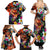 Hawaiian Lei Day Family Matching Summer Maxi Dress and Hawaiian Shirt Colorful Plumeria and Volcanic Turtle with Abstract Lava Texture