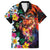 Hawaiian Lei Day Hawaiian Shirt Colorful Plumeria and Volcanic Turtle with Abstract Lava Texture