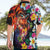 Hawaiian Lei Day Hawaiian Shirt Colorful Plumeria and Volcanic Turtle with Abstract Lava Texture