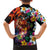 Hawaiian Lei Day Hawaiian Shirt Colorful Plumeria and Volcanic Turtle with Abstract Lava Texture