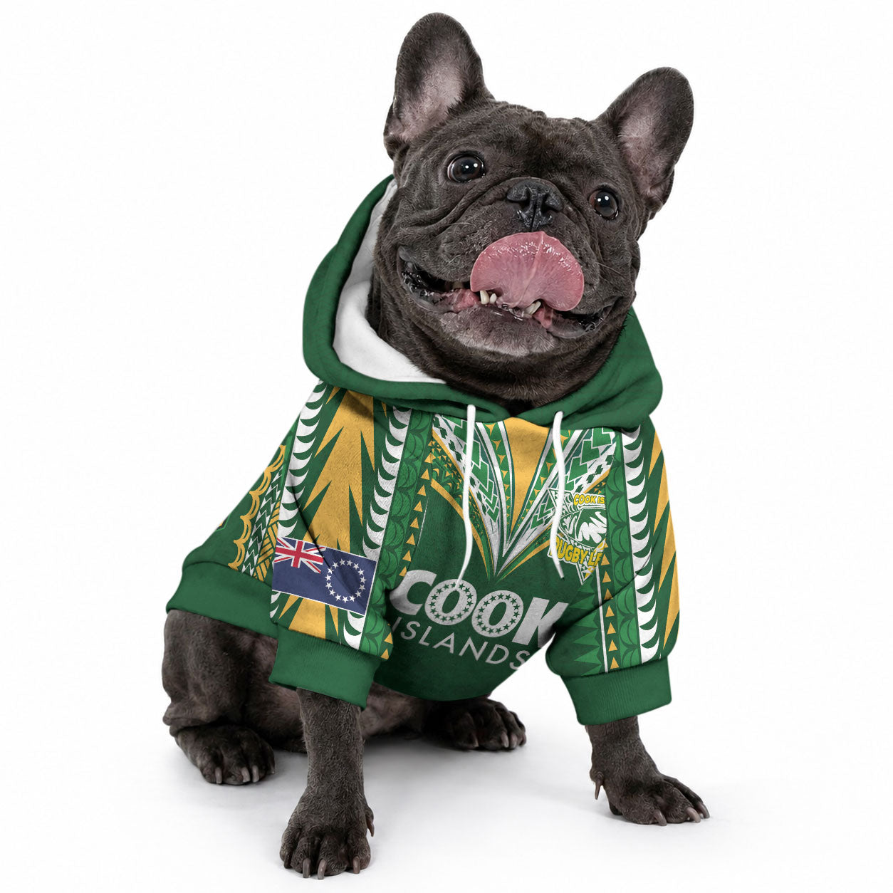 Custom Cook Islands Rugby League Pet Hoodie LT03 - Polynesian Pride