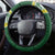 Cook Islands Rugby League Steering Wheel Cover Tatau Tribal Pattern-Special Edition Green Color