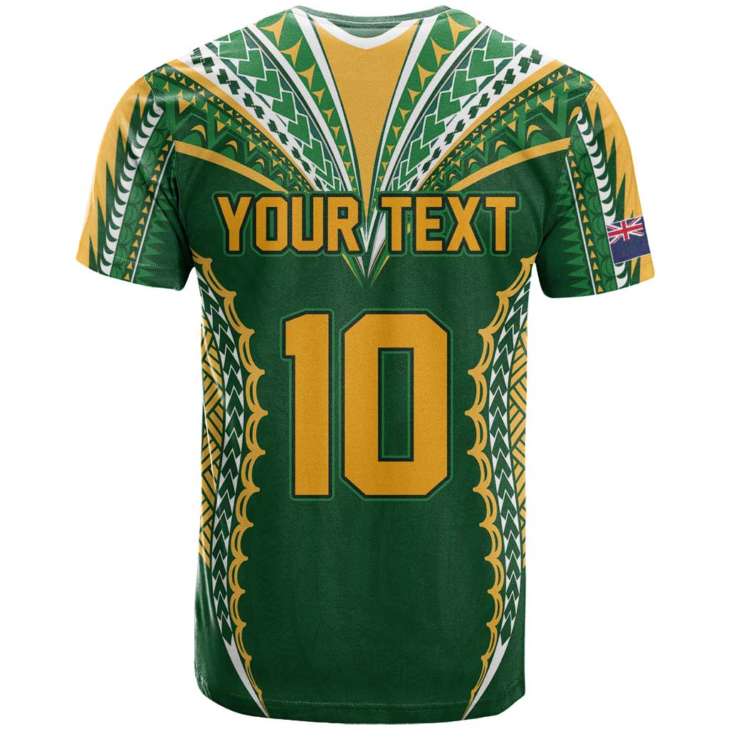 Custom Cook Islands Rugby League T Shirt Tatau Tribal Pattern-Special Edition Green Color LT03 - Polynesian Pride