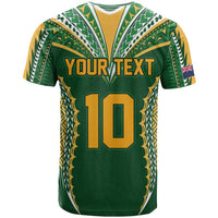 Custom Cook Islands Rugby League T Shirt Tatau Tribal Pattern-Special Edition Green Color LT03 - Polynesian Pride