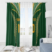 Custom Cook Islands Rugby League Window Curtain Tatau Tribal Pattern-Special Edition Green Color LT03 - Polynesian Pride