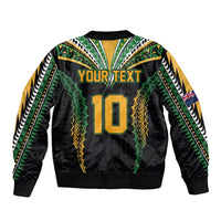 Custom Cook Islands Rugby League Bomber Jacket Tatau Tribal Pattern-Special Edition Black Color LT03 - Polynesian Pride