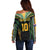 Custom Cook Islands Rugby League Off Shoulder Sweater Tatau Tribal Pattern-Special Edition Black Color