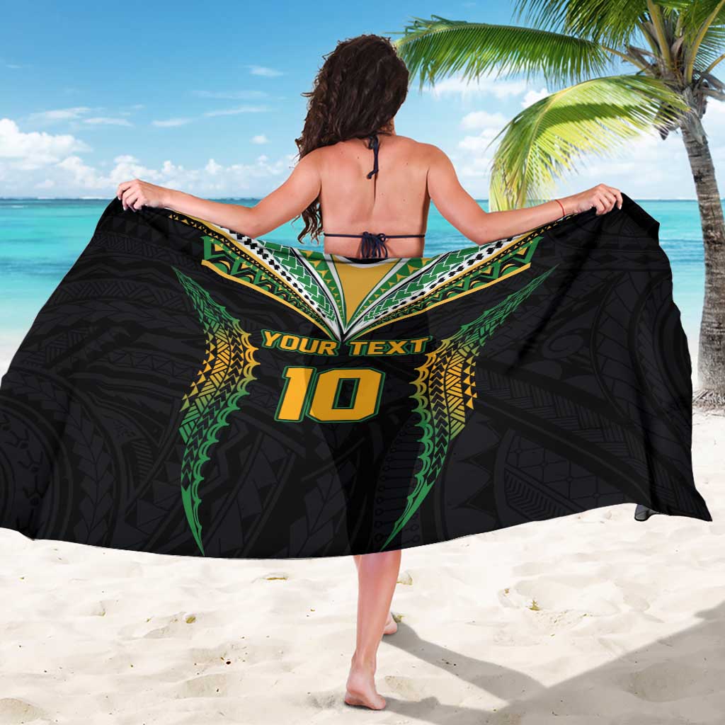 Custom Cook Islands Rugby League Sarong Tatau Tribal Pattern-Special Edition Black Color LT03 - Polynesian Pride