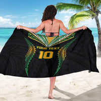 Custom Cook Islands Rugby League Sarong Tatau Tribal Pattern-Special Edition Black Color LT03 - Polynesian Pride