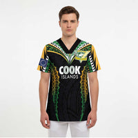 Custom Cook Islands Rugby League Scrub Top Tatau Tribal Pattern-Special Edition Black Color LT03 - Polynesian Pride
