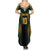 Custom Cook Islands Rugby League Summer Maxi Dress Tatau Tribal Pattern-Special Edition Black Color