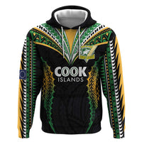 Custom Cook Islands Rugby League Zip Hoodie Tatau Tribal Pattern-Special Edition Black Color LT03 Pullover Hoodie Green-Black - Polynesian Pride