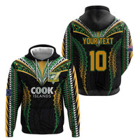 Custom Cook Islands Rugby League Zip Hoodie Tatau Tribal Pattern-Special Edition Black Color LT03 - Polynesian Pride