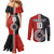 Custom Tonga and New Zealand Rugby Couples Matching Mermaid Dress and Long Sleeve Button Shirt Maori Mix Ngatu Pattern