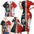 Custom Tonga and New Zealand Rugby Family Matching Short Sleeve Bodycon Dress and Hawaiian Shirt Maori Mix Ngatu Pattern