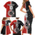 Custom Tonga and New Zealand Rugby Family Matching Short Sleeve Bodycon Dress and Hawaiian Shirt Maori Mix Ngatu Pattern