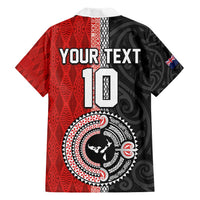 Custom Tonga and New Zealand Rugby Hawaiian Shirt Maori Mix Ngatu Pattern LT03 - Polynesian Pride