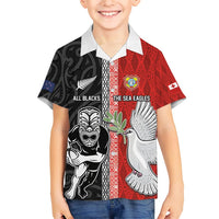 Custom Tonga and New Zealand Rugby Hawaiian Shirt Maori Mix Ngatu Pattern LT03 - Polynesian Pride
