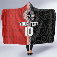 Custom Tonga and New Zealand Rugby Hooded Blanket Maori Mix Ngatu Pattern LT03 - Polynesian Pride