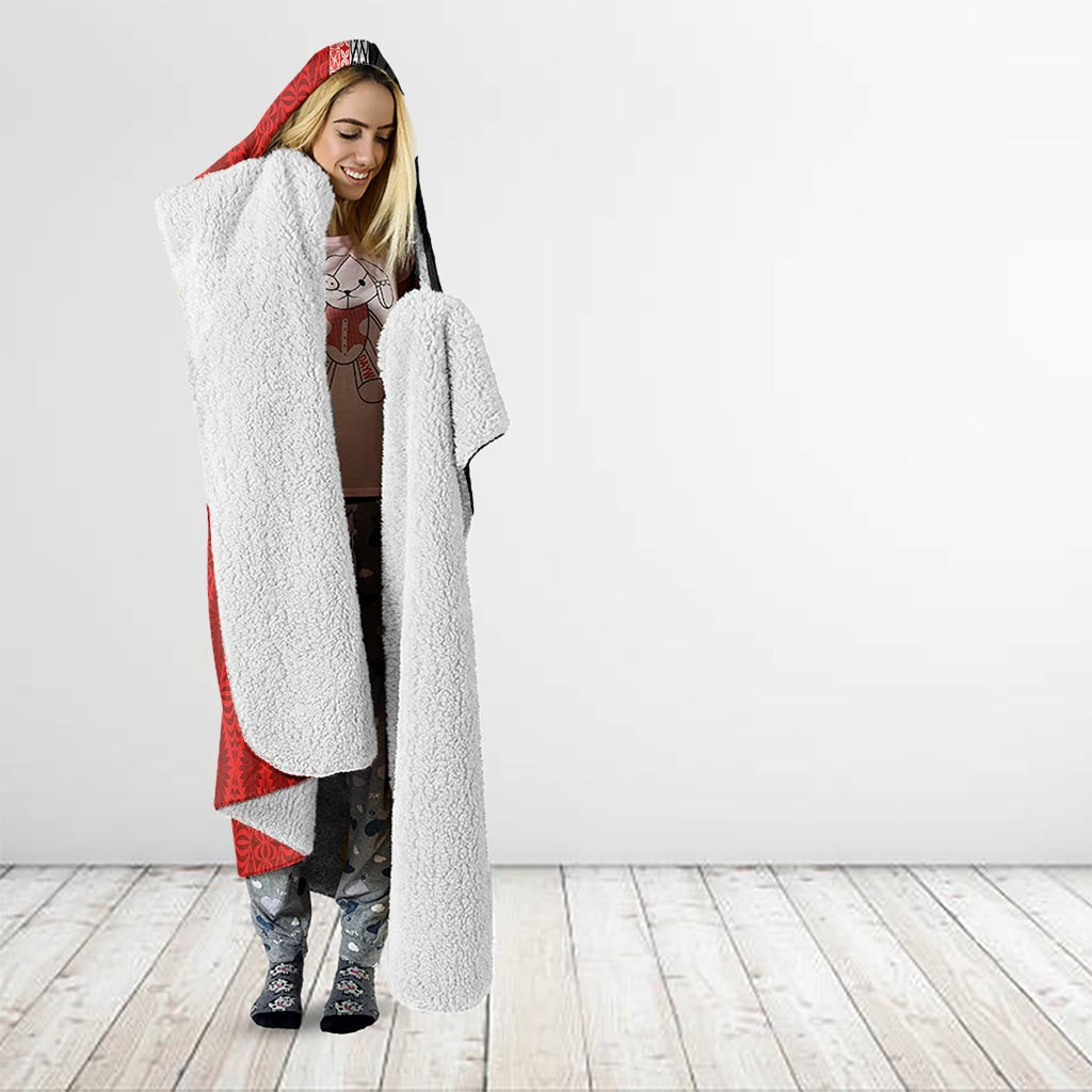 Custom Tonga and New Zealand Rugby Hooded Blanket Maori Mix Ngatu Pattern LT03 - Polynesian Pride