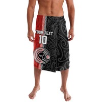 Custom Tonga and New Zealand Rugby Lavalava Maori Mix Ngatu Pattern LT03 Black - Polynesian Pride