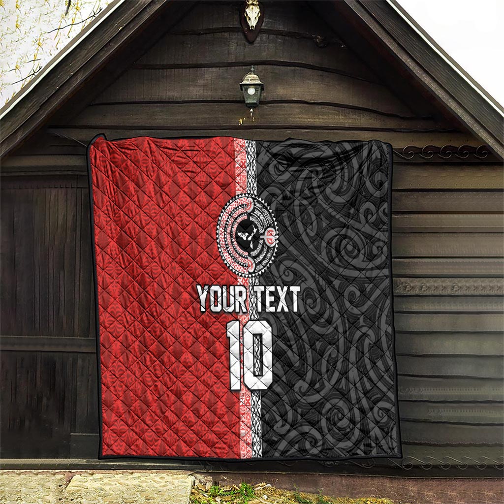 Custom Tonga and New Zealand Rugby Quilt Maori Mix Ngatu Pattern LT03 - Polynesian Pride