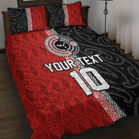 Custom Tonga and New Zealand Rugby Quilt Bed Set Maori Mix Ngatu Pattern LT03 Black - Polynesian Pride