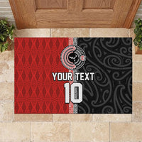 Custom Tonga and New Zealand Rugby Rubber Doormat Maori Mix Ngatu Pattern LT03 - Polynesian Pride