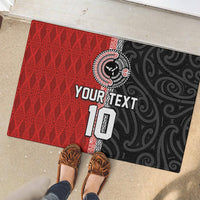 Custom Tonga and New Zealand Rugby Rubber Doormat Maori Mix Ngatu Pattern LT03 - Polynesian Pride