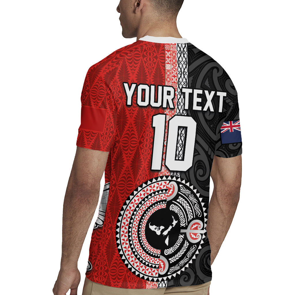 Custom Tonga and New Zealand Rugby Rugby Jersey Maori Mix Ngatu Pattern LT03 - Polynesian Pride