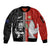 Custom Tonga and New Zealand Rugby Sleeve Zip Bomber Jacket Maori Mix Ngatu Pattern