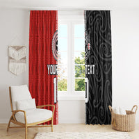 Custom Tonga and New Zealand Rugby Window Curtain Maori Mix Ngatu Pattern LT03 - Polynesian Pride