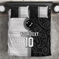 Custom Fiji and New Zealand Rugby Bedding Set Tapa Mix Maori Pattern LT03 Black - Polynesian Pride