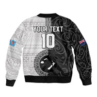 Custom Fiji and New Zealand Rugby Bomber Jacket Tapa Mix Maori Pattern LT03 - Polynesian Pride