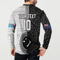 Custom Fiji and New Zealand Rugby Button Sweatshirt Tapa Mix Maori Pattern LT03 - Polynesian Pride
