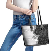 Custom Fiji and New Zealand Rugby Leather Tote Bag Tapa Mix Maori Pattern LT03 - Polynesian Pride